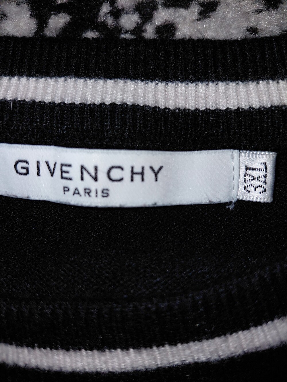 Givenchy Paris 4G Logo Colorblock Streetwesr Sweater L Black White Luxury - Picture 10 of 11